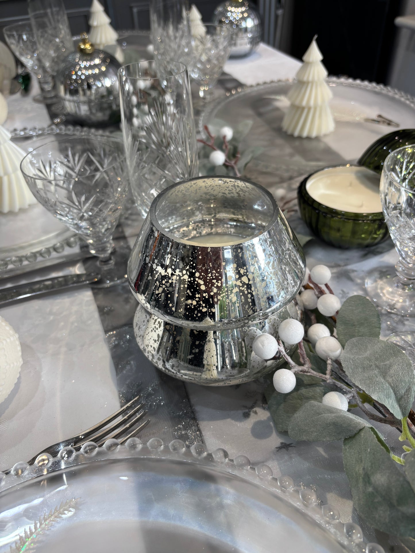 Glass Christmas Tree Candle