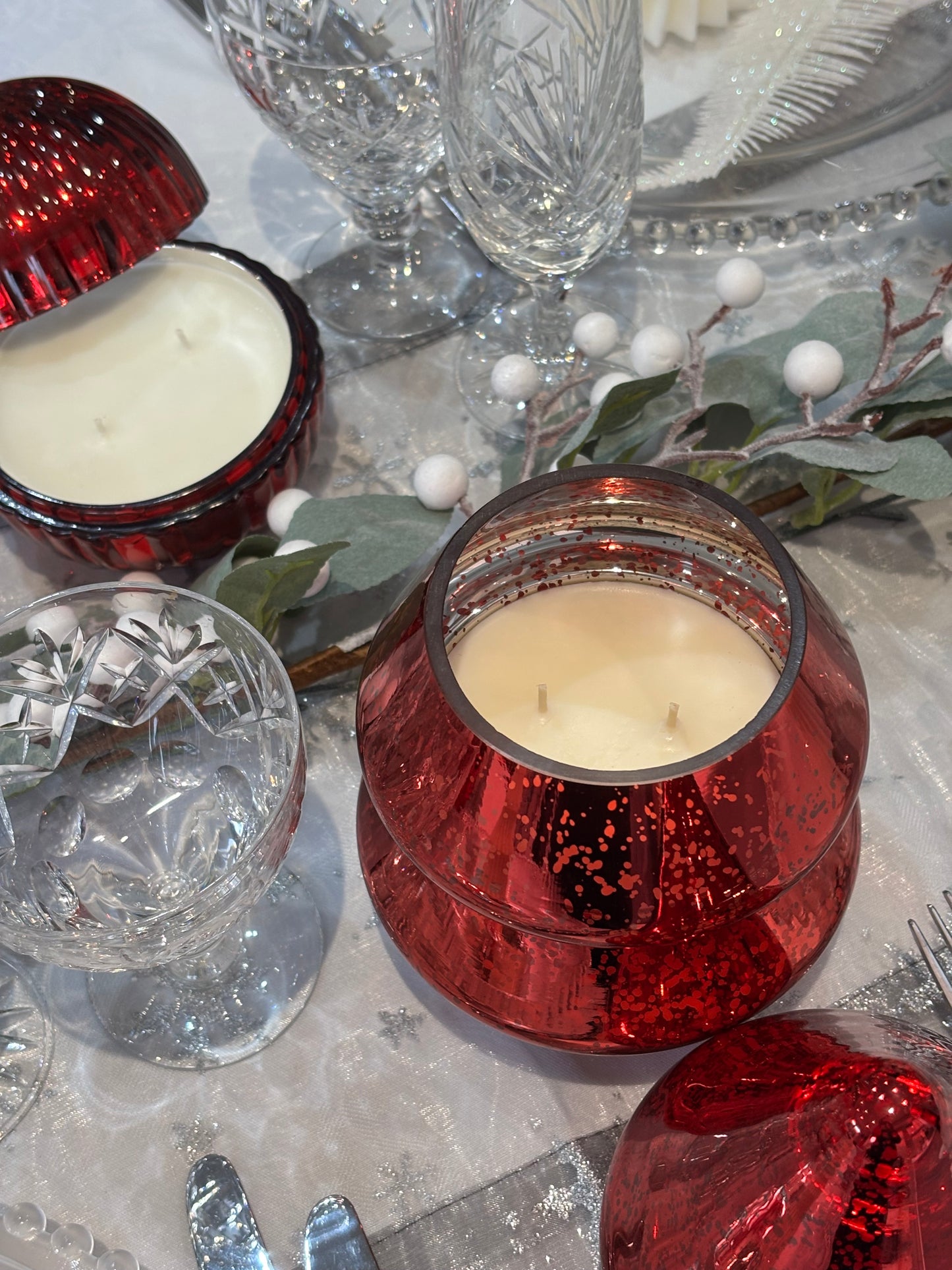 Glass Christmas Tree Candle