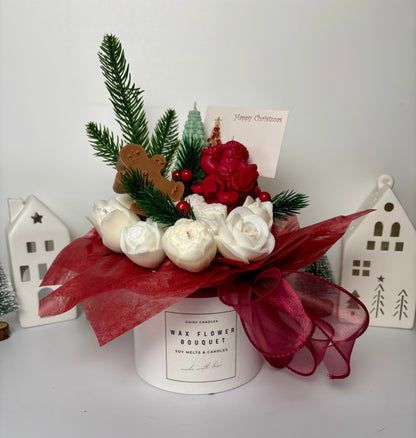 Christmas Spice Wax Flower Bouquet - Scented Candle Arrangement