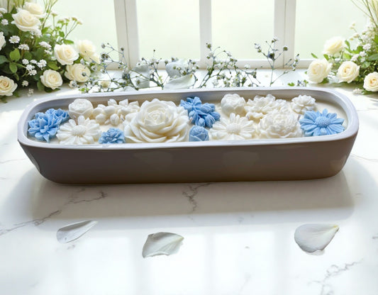 Large Baguette Floral Candle