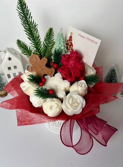 Christmas Spice Wax Flower Bouquet - Scented Candle Arrangement