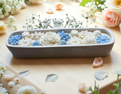 Large Baguette Floral Candle