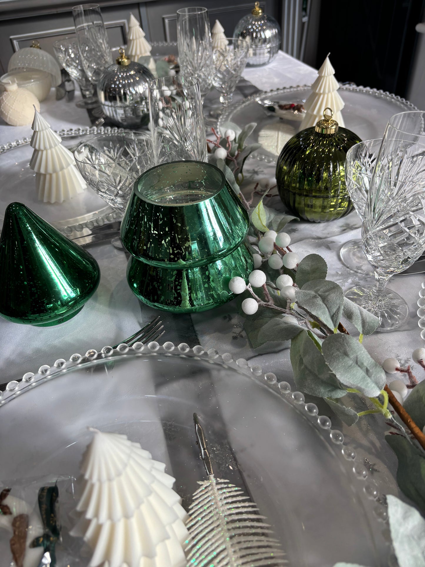 Glass Christmas Tree Candle