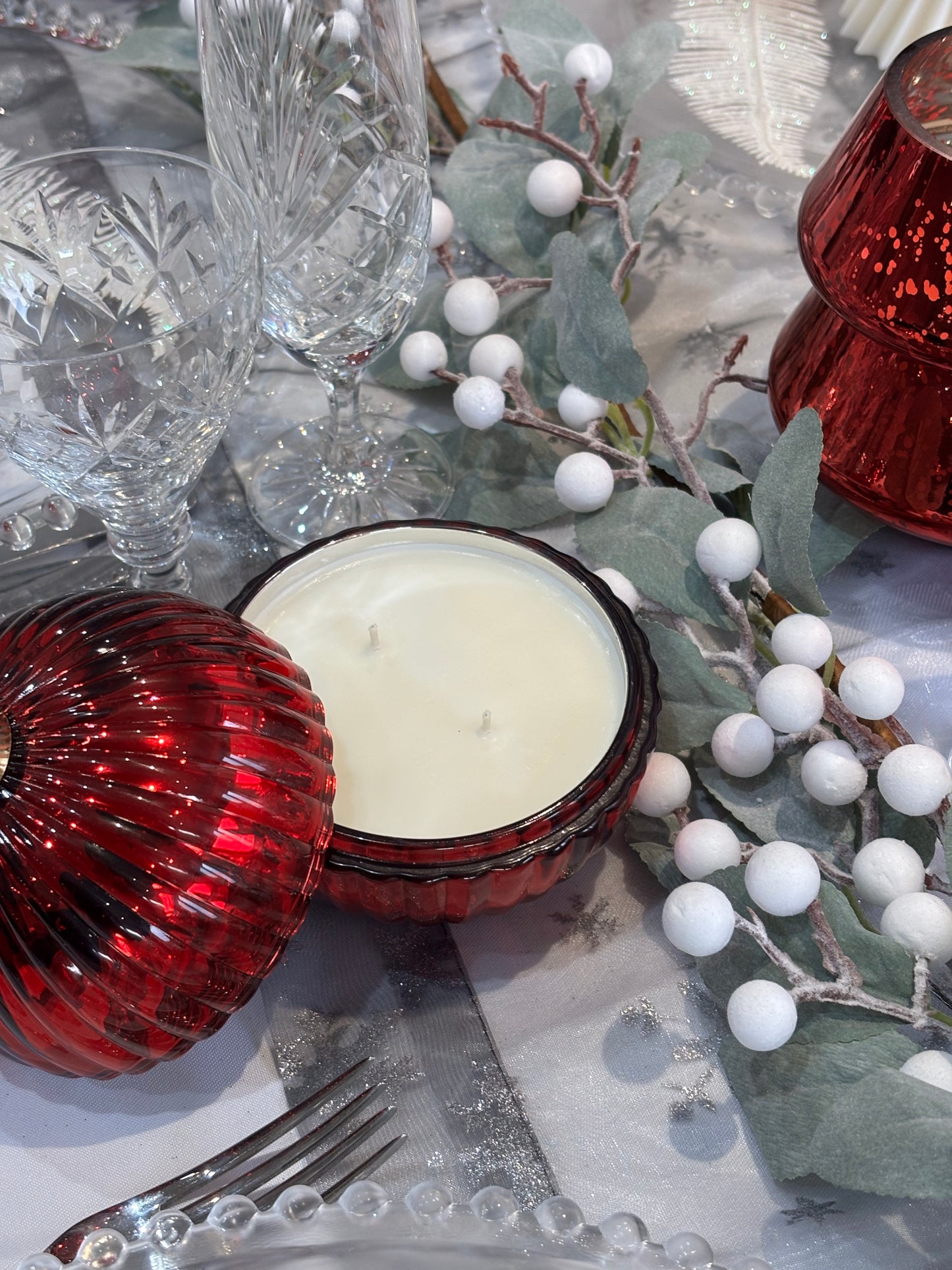 Glass Christmas Tree Candle