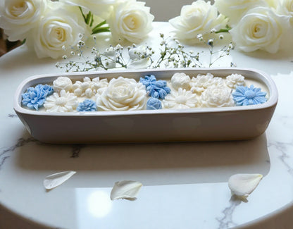 Large Baguette Floral Candle