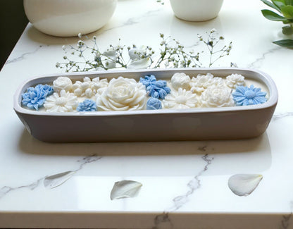 Large Baguette Floral Candle