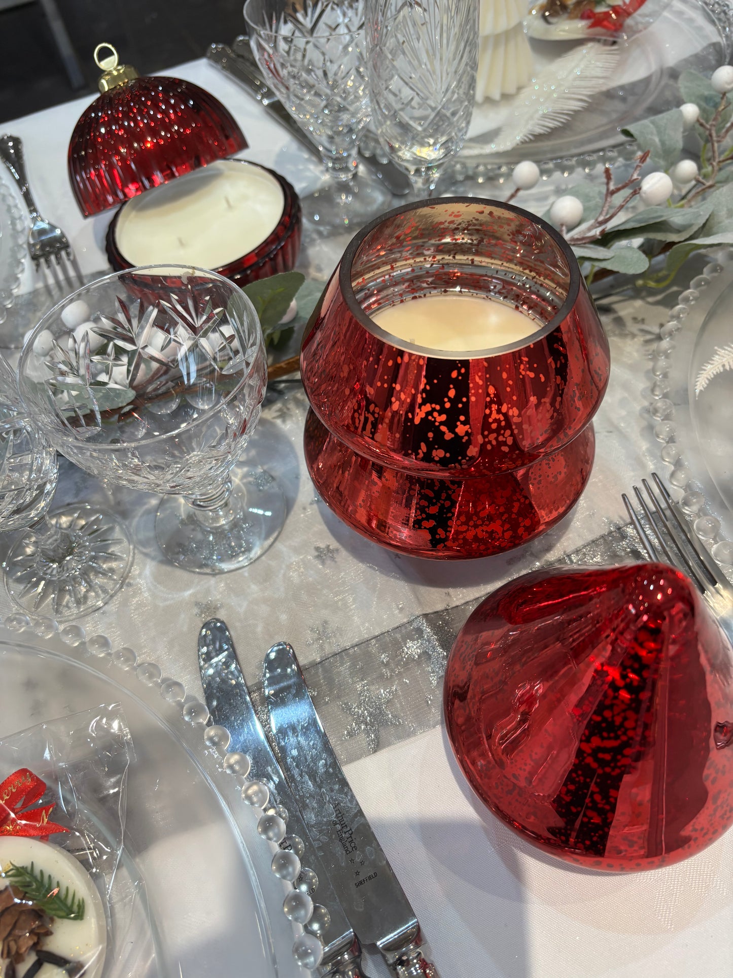 Glass Christmas Tree Candle