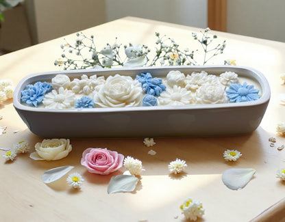 Large Baguette Floral Candle