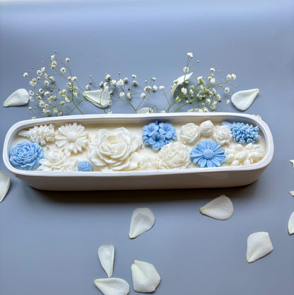 Large Baguette Floral Candle