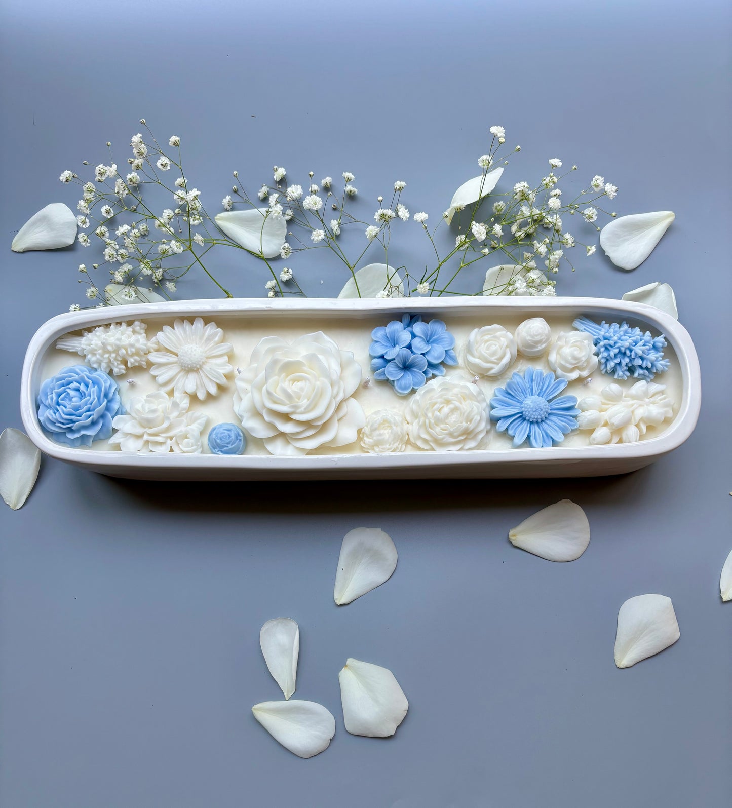 Large Baguette Floral Candle