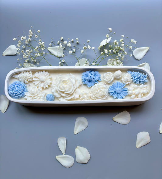 Large Baguette Floral Candle