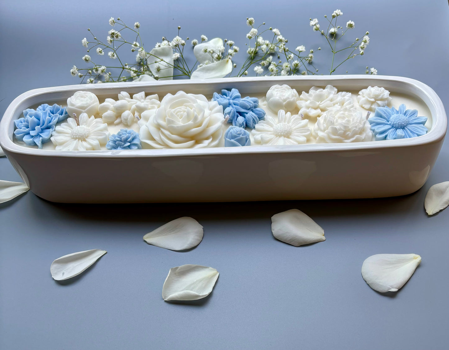 Large Baguette Floral Candle