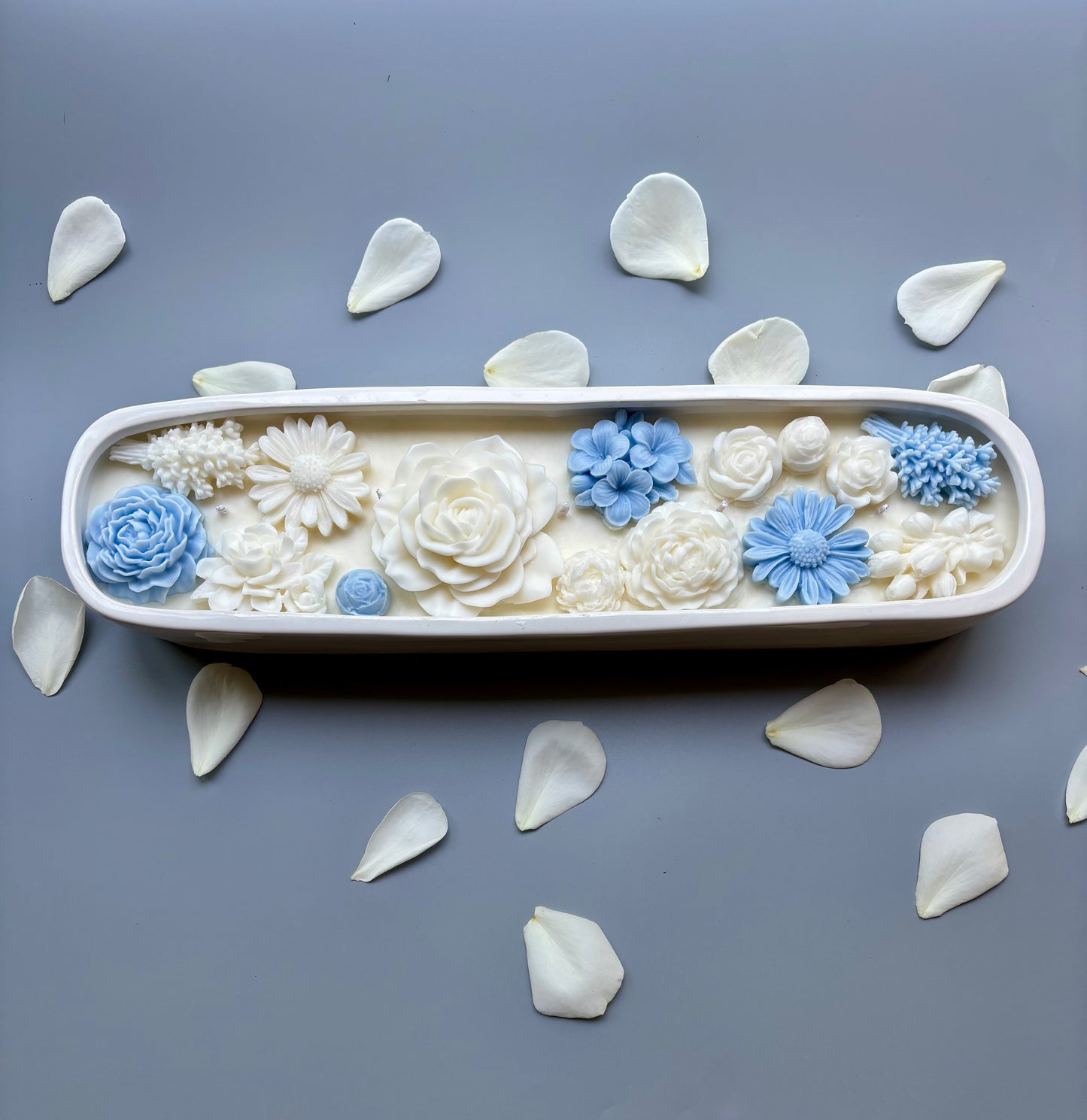 Large Baguette Floral Candle