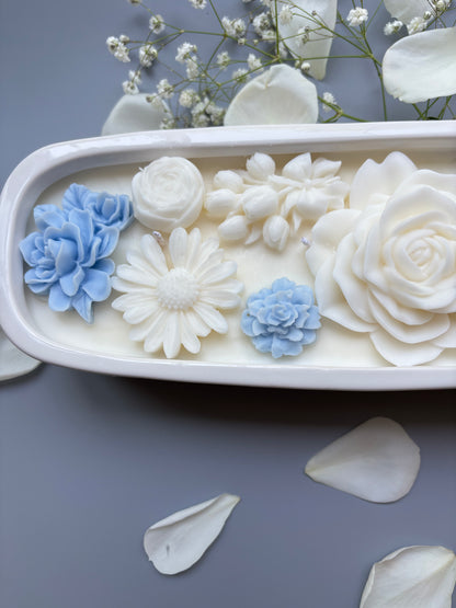 Large Baguette Floral Candle