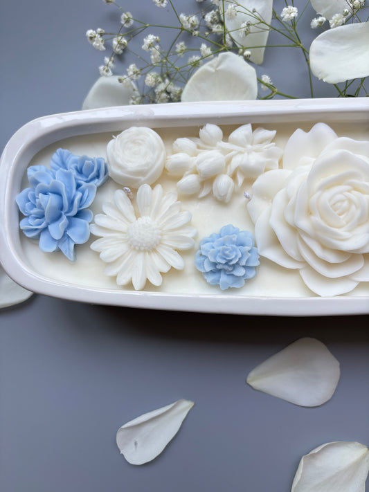 Large Baguette Floral Candle