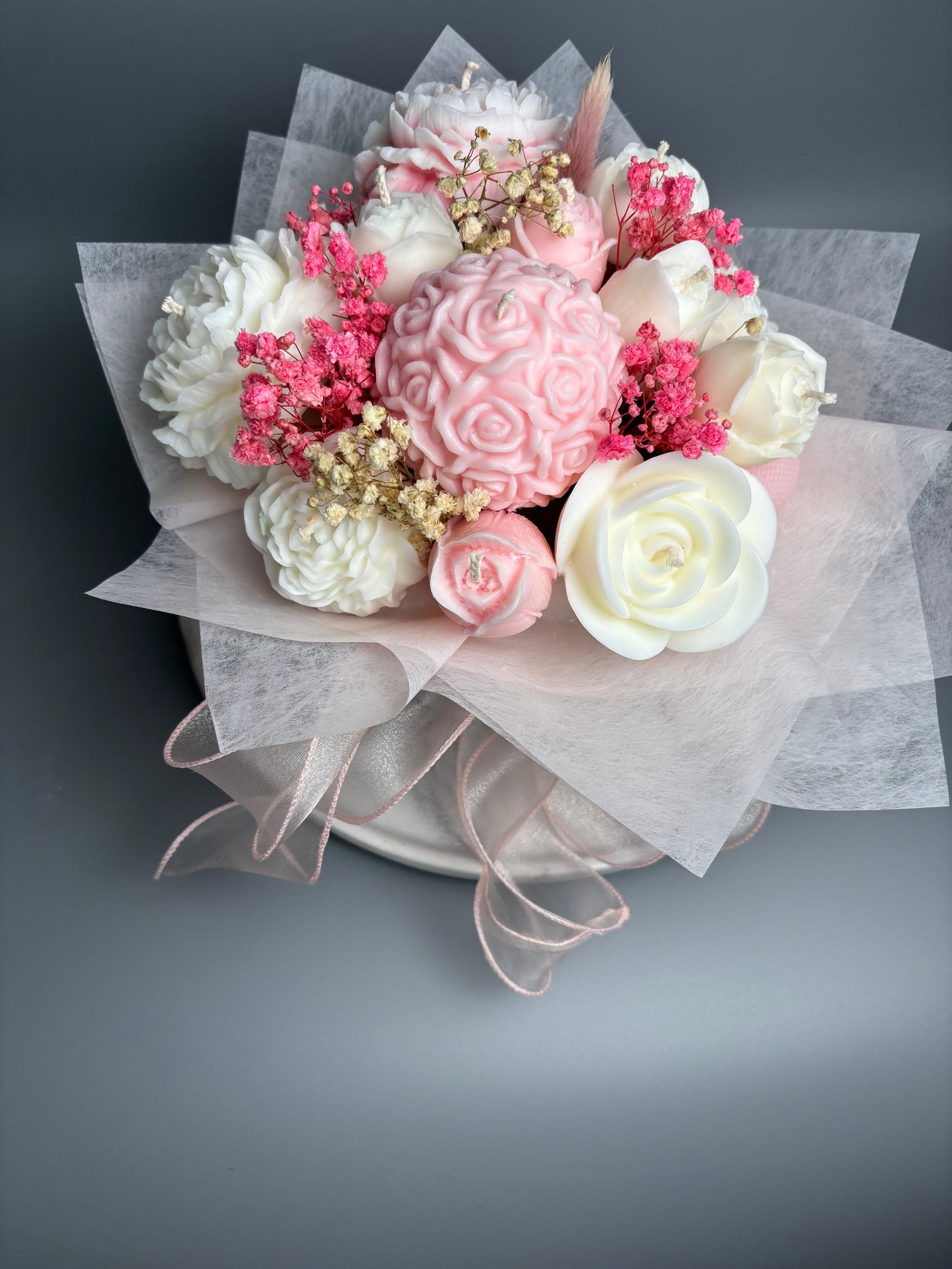 Candle Flower Pink Bouquet