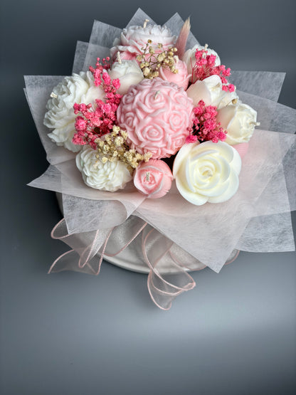 Candle Flower Pink Bouquet