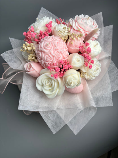 Candle Flower Pink Bouquet
