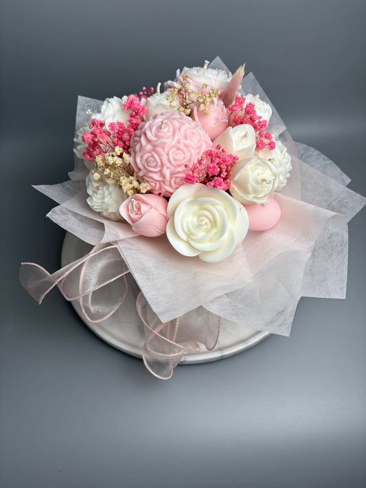 Candle Flower Pink Bouquet