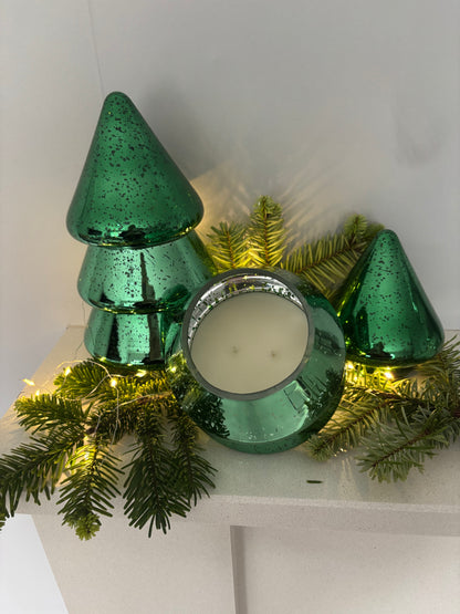 Glass Christmas Tree Candle