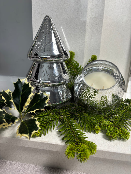 Glass Christmas Tree Candle