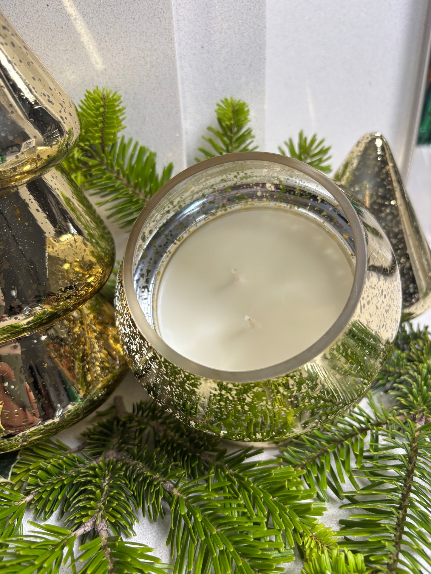 Glass Christmas Tree Candle