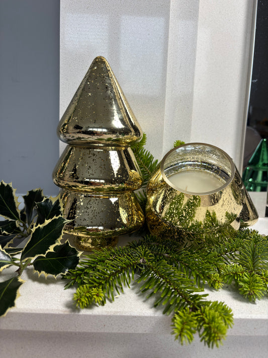 Glass Christmas Tree Candle
