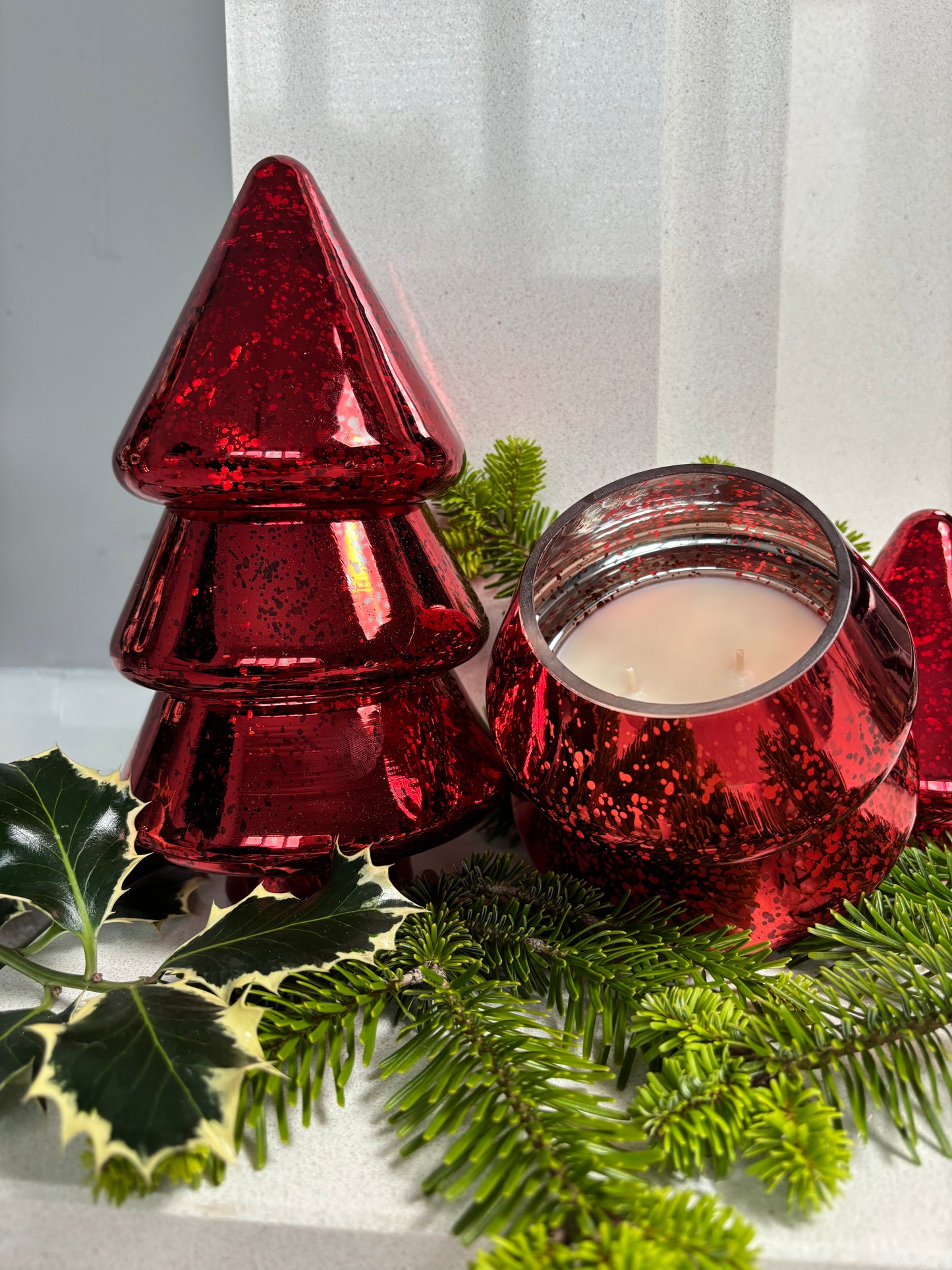 Glass Christmas Tree Candle