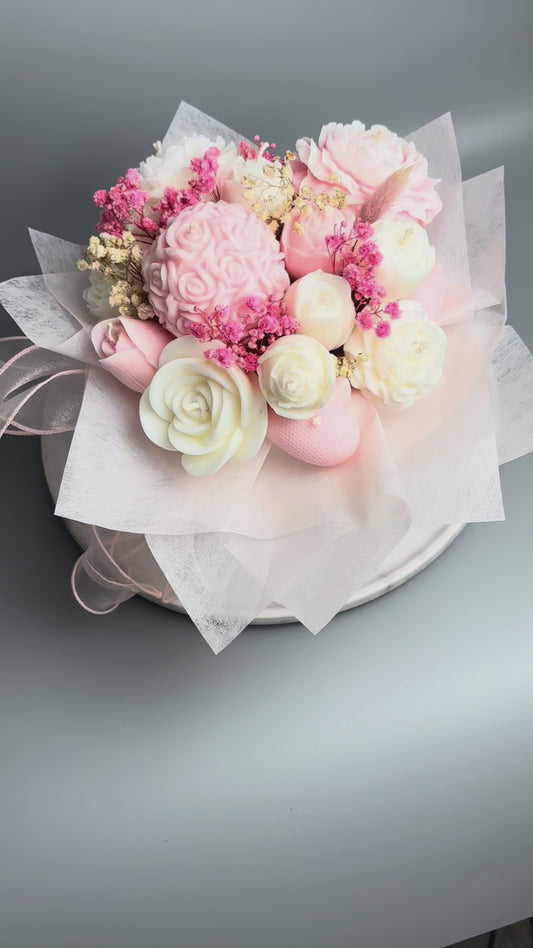 Candle Flower Pink Bouquet